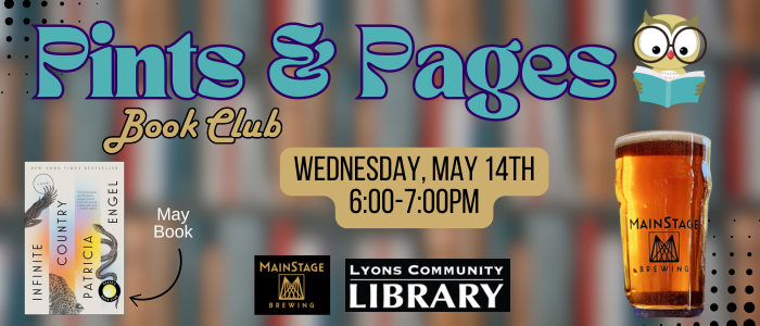 Pints and Pages Book Club 5/14 6-7pm Reading Infinite Country by Patricia Engel