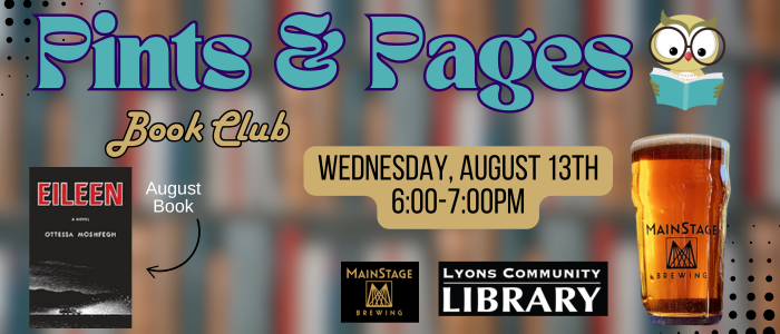 Pints and Pages Book Club at MainStage Brewing August 13th 6-7pm