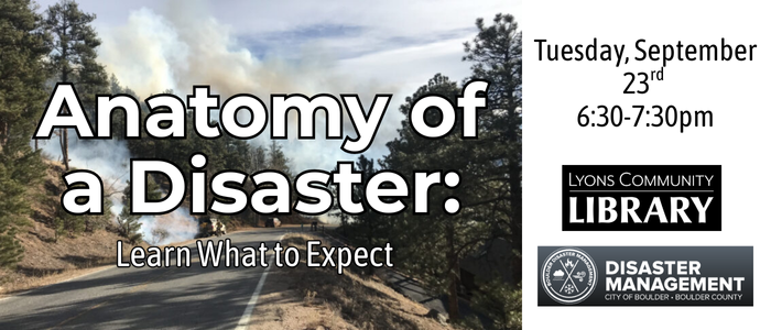 Anatomy of a Disaster: Learn what to expect September 23rd 630pm-730pm