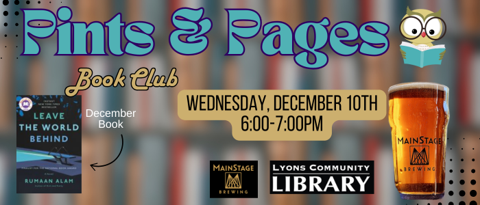 Pints and Pages at MainStage 12/10 6pm-7pm