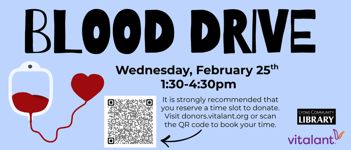 Blood Drive Feb Blood Drive Wednesday February 25th 1:30pm-4:30pm.
