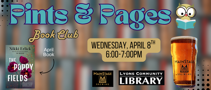 pints and pages april Pints and Pages at MainStage Brewing 4/8/26 6pm-7pm